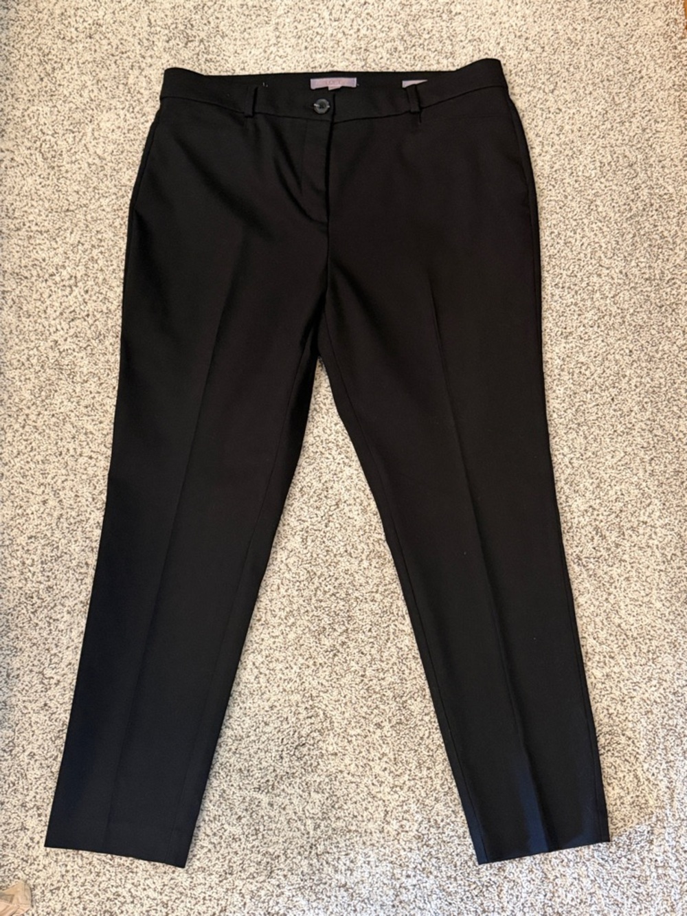 LOFT Black Slim Tailored Women's Trousers - 14 Curvy